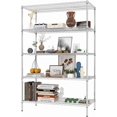 thumbnail image 1 of 5-Tier Metal Storage Shelving Unit, Adjustable Storage Rack Display Shelves,  Steel Wire Shelf on Wheels,  and Home Use, 48”W x 24”D x 72”H, 1500 LBS Capacity, 1 of 15