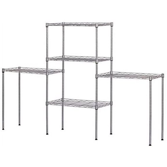 5-Tier Metal Wire Shelving Unit, Adjustable Utility Storage Standing Rack Organizer Cabinet for Garage Laundry Bathroom Kitchen Closet - 21" L x 11" W x 59" H, Silver