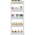5 Tier Mobile Shelving Unit Organizer Slide Out Storage Tower Slim