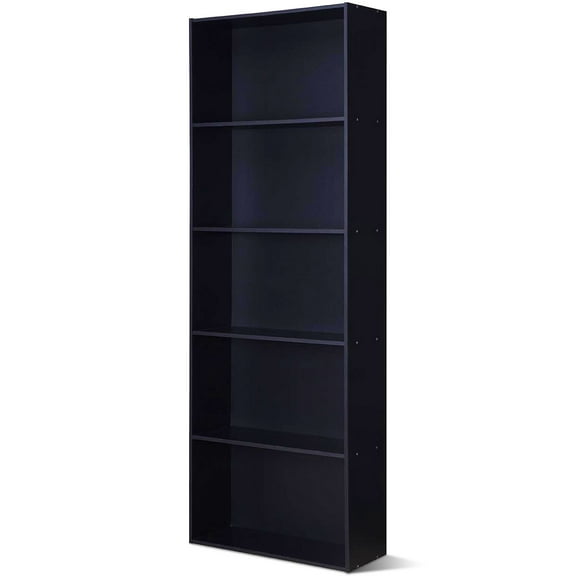 5-Tier Modern Multi- Functional Bookcase Storage Display Cabinet Black