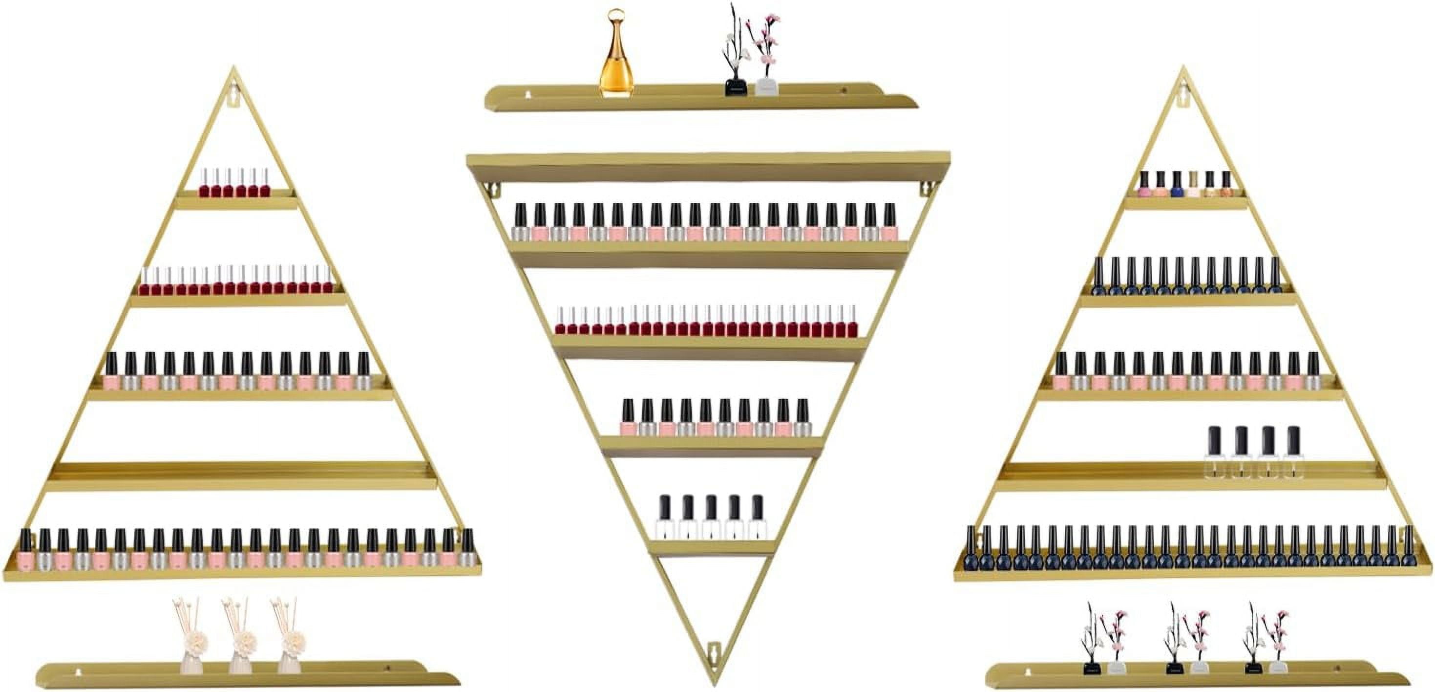 5 Tier Nail Polish Rack, Wall-Mounted Salon Nail Polish Display Rack ...