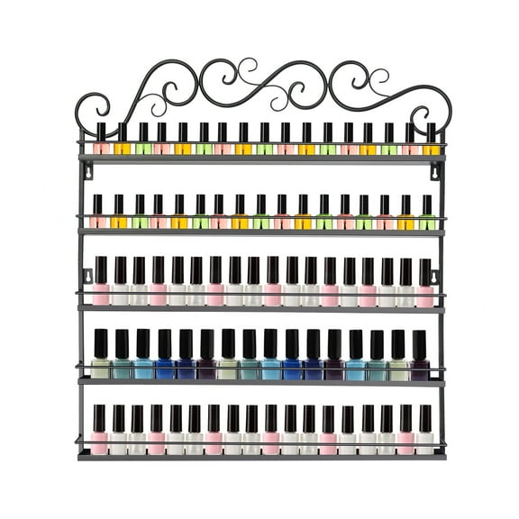 5 Tier Nail Polish Racks, Nail Polish Racks for The Wall, Nail Polish Wall Rack Nail Polish Bottles | Essential Oil Storage Display Nail Polish Rack ( Black)