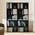 thumbnail image 1 of 5-Tier Open Bookshelves and Bookcases Set of 2, Farmhouse Bookshelf with Display Storage Shelves, Wooden Bookcase for Living Room, Home Office, Bedroom, Black, 1 of 13