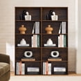 thumbnail image 1 of 5-Tier Open Bookshelves and Bookcases Set of 2, Farmhouse Bookshelf with Display Storage Shelves, Wooden Bookcase for Living Room, Home Office, Bedroom, Brown, 1 of 14