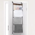 thumbnail image 1 of 5 Tier Over The Door Towel Rack Bathroom Behind Door Towel Holder with Hooks, 1 of 8