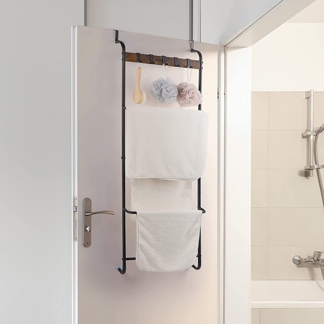 5 Tier Over The Door Towel Rack Bathroom Behind Door
