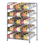 OLOV Stackable 5 Tiers Kitchen Food Storage Kitchen Pantry Organizers with Adjustable Dividers, Silver