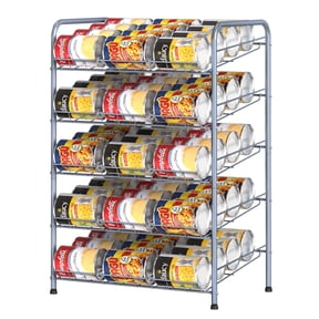 OLOV Stackable 5 Tiers Kitchen Food Storage Kitchen Pantry Organizers with Adjustable Dividers, Silver