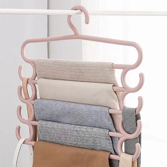 5 Tier Pants Hanger, Heavy-duty Closet Rack, Modern Minimalist, Efficient Pants Storage, Wardrobe Organization, Space-saving, Wide-bar Design, Sturdy Metal Construction, Home Living Decor