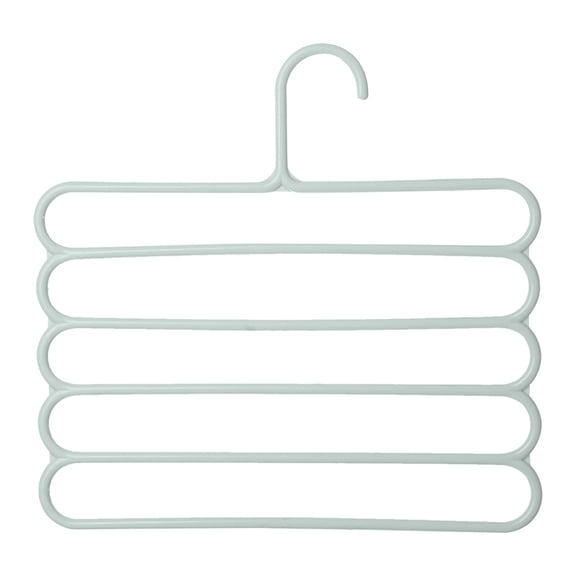 5-Tier Pants Hanger,Non-Slip Multi-Layer Closet Organizer for Trousers Scarves and Ties,Space Saving Wardrobe Accessory with Durable PP Construction(Green)