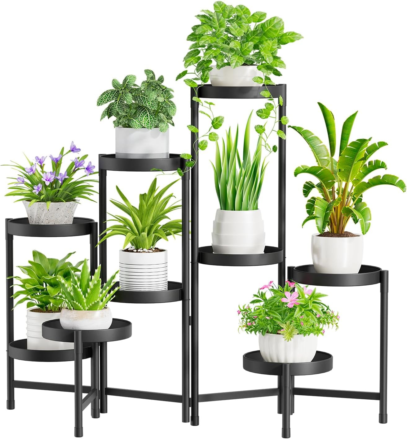 5 Tier Plant Stand for Indoor Outdoor, Folding Tiered Corner Flower ...