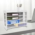 thumbnail image 1 of 5 Tier Plastic Desktop Organizer,Portable Paper File Storage Organizer Letter Tray for Office White, 1 of 10