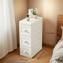 5-Tier Plastic Storage Cabinet with Drawers, White Vertical Organizer for Bathroom, Kitchen, Bedroom & Office, Easy Assembly Space-Saving Design