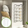 thumbnail image 1 of 5-Tier Pot Lid Holders, Wall Mounted Hanging Pot Lid Rack, Heavy Duty Kitchen Storage Rack, Portable Cutting Board Placement Rack, Multipurpose Lid Storage Organizer, Useful Bracket, 41x25.5x10.5cm, 1 of 5