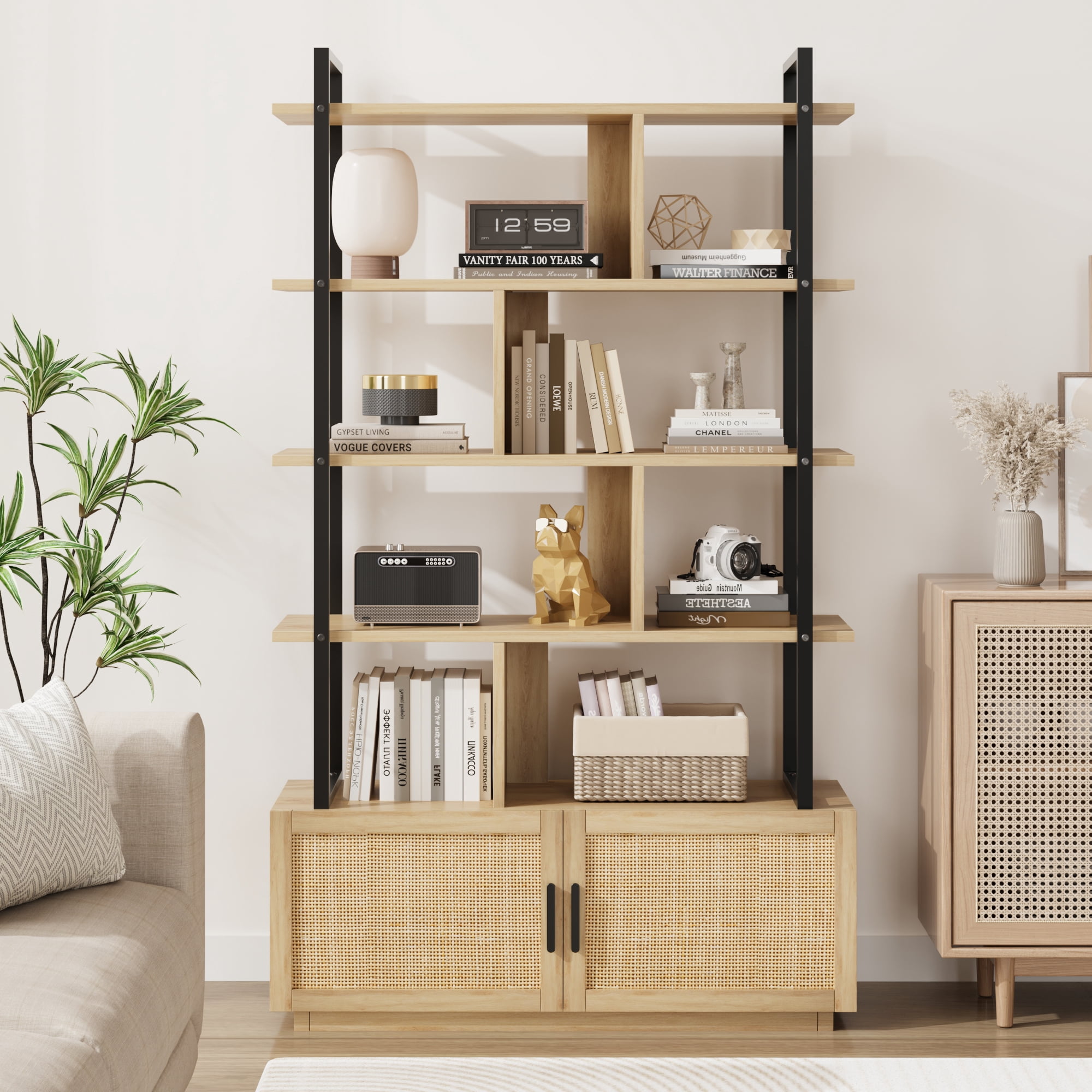 4 Tier Triangular Storage Shelf For Living Room 4-Tier Corner Bookshelf ...