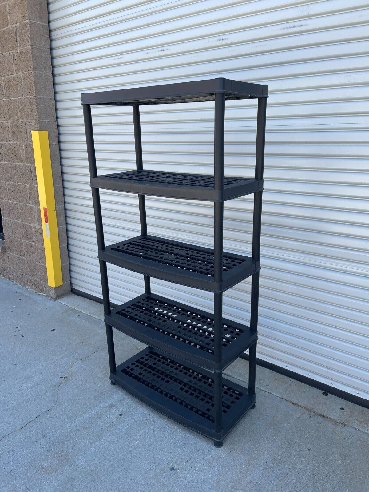 5 Tier Resin Garage Shelving Unit Sturdy Adjustable Storage Shelf Rack Shelves