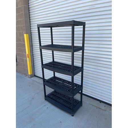 5 Tier Resin Garage Shelving Unit Sturdy Adjustable Storage Shelf Rack Shelves