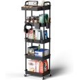 thumbnail image 1 of 5 Tier Rolling Cart Organizer,Bathroom Cart Organizers with Wheels Laundry Room Organization Mobile Shelving Unit Utility Cart Storage Shelves Multi-Functional for Office, Home(Black), 1 of 14