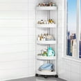 thumbnail image 1 of 5-Tier Rolling Corner Storage Cart with Wheels for Bathroom, Kitchen, and Living Room Organizer, 1 of 6