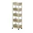 thumbnail image 1 of 5-Tier Rolling Storage Cart - Mobile Slim Storage Organizer with Wheels for Kitchen, Bathroom, Office & Living Room, Easy Assembly Utility Rack, 1 of 7
