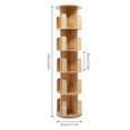 thumbnail image 1 of 5 Tier Rotating Bookshelf Floor Standing 360 Display Storage Display Bookcase Storage Rack,Wood Narrow Bookshelf Organizer for Bedroom,Living Room,Study Room, 1 of 7