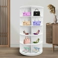 thumbnail image 1 of 5 Tier Rotating Shoe RackFree Standing Shoe Rack, 360° Circular Rotating Shoe Rack Tower Rotate Shoes Closet, Lazy Susan Shoe Rack Tower Shoe Organizer for Entryway Living Room Hallway (White 5-Tier), 1 of 7