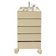 thumbnail image 1 of 5-Tier Rotating Storage Cabinet, Rolling Utility Cart with Wheels, 360 Spin Organizer, White Modern Minimalist Mobile Storage Shelf for Home Organization, Bedroom, Closet, Entryway, 1 of 20