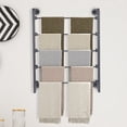 thumbnail image 1 of 5-Tier Scarf Display Stand Wall Mount Scarf Organizer Hanging Rack Black Durable, 1 of 12