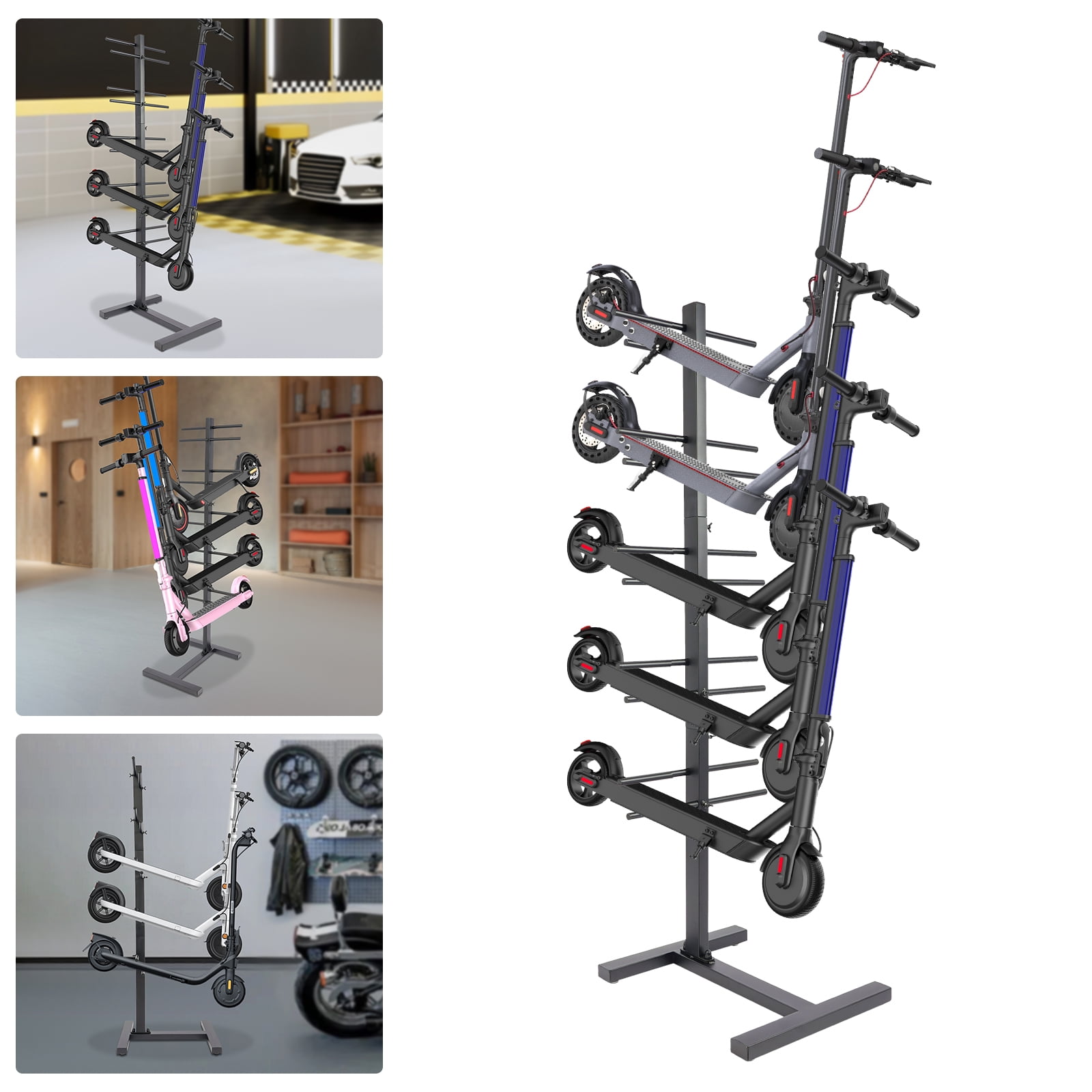 5-Tier Scooter Rack Garage Storage Scooters Stand Holder Skateboard ...