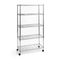 thumbnail image 1 of Karl Home 5 Tier Shelf Adjustable Wire Metal Shelving Rack Chrome 35.43"W x 13.78"D x 65"H, 1 of 5