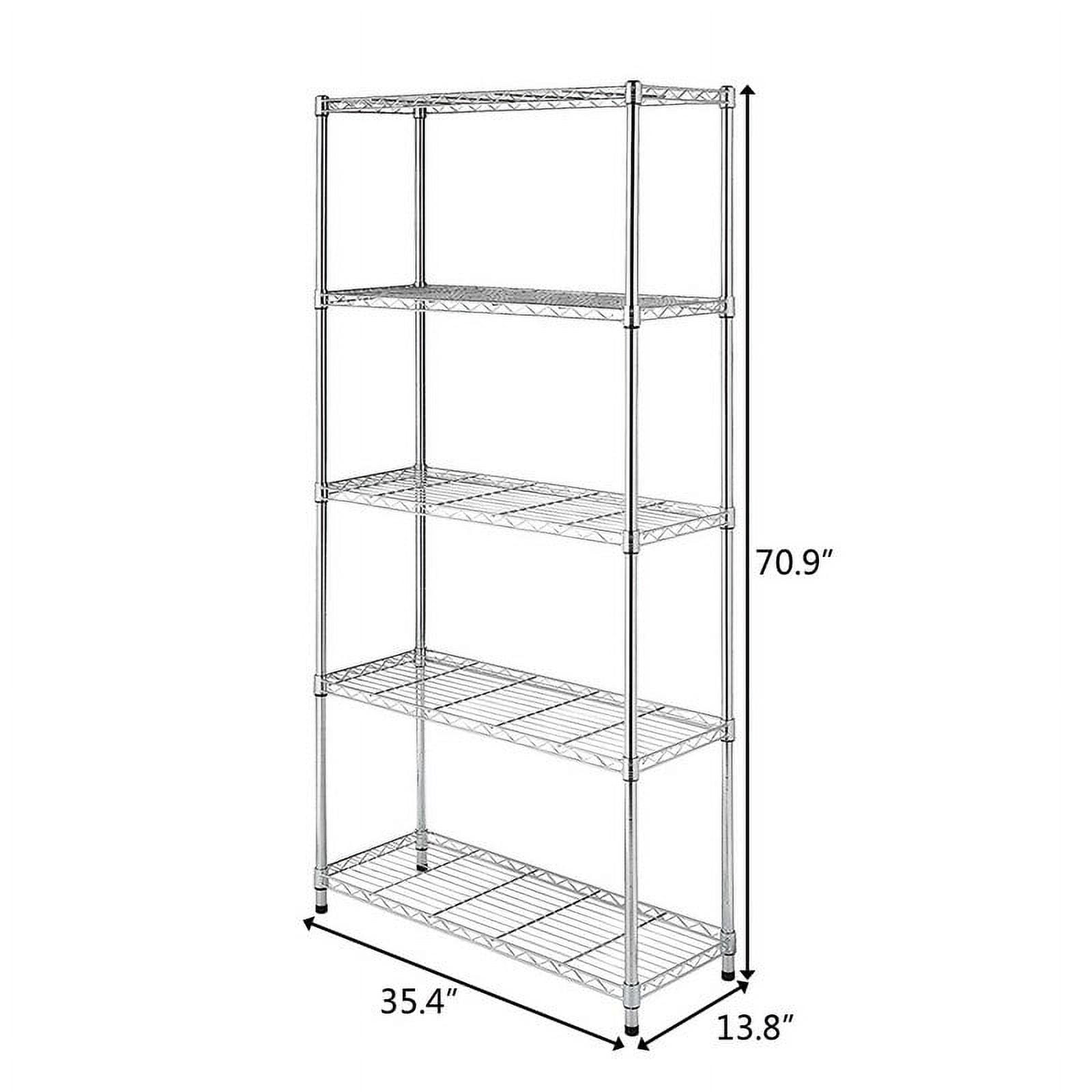 Chrome 5-Tier Adjustable Wire Metal Shelving Rack