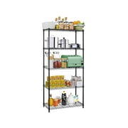 5 Tier Shelf Organizer for Kitchen, 1250lbs Capacity Height Adjustable Wire Shelving Unit Rack 36Lx14Wx72H Metal Bathroom Storage Shelves for Bedroom Laundry Room Metal Shelves
