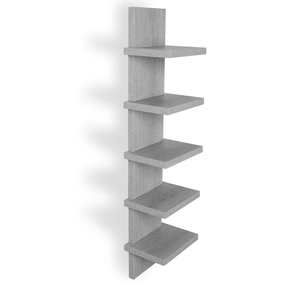 5 Tier Shelvesl, Vertical Column Wall Decor Mount Floating Shelves for Bedrooms, Living Rooms, Natural Finish Wall Shelf