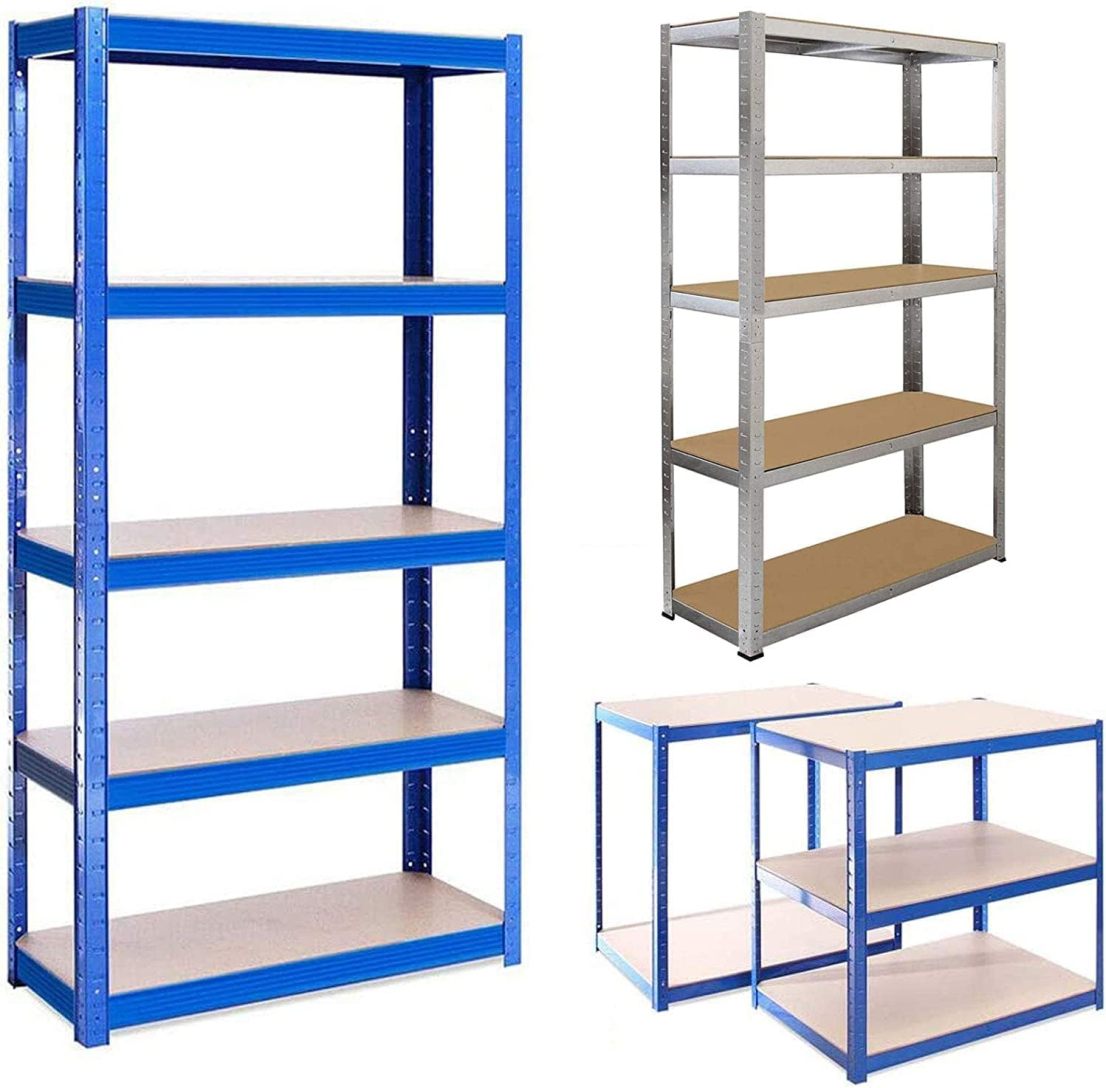 5 Tier Shelving for Garages and Sheds with MDF Boards 1653lb Load ...
