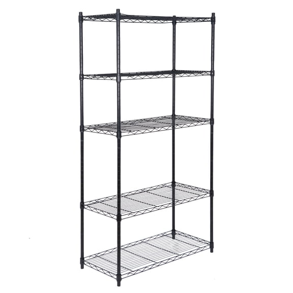 5-Tier Shelving Storage Casters Organizer Rolling Carts Rack Heavy Duty Black