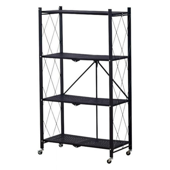 5-Tier Shelving Storage Rack, Metal Organizer Cart with Wheels, Standing Storage Units Garage Shelving Metal Wire Shelf Rack, Organizer Shelf for Garage, Kitchen, Basement