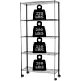 thumbnail image 1 of 5-Tier Shelving Unit Storage Shelves with Wheels Heavy Duty Metal Rack NSF Height Adjustable for Laundry Bathroom Kitchen Garage Pantry Organization -60inx30inx14in(Black), 1 of 7