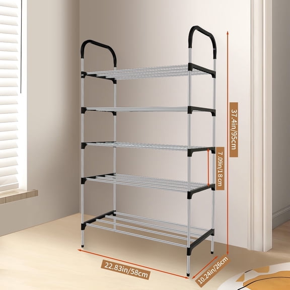 5-Tier Shoe Organizer, Multifunctional Shoe Rack for Entryway (Easy Assembly, Suitable for Entryway, Hallway, Closet)