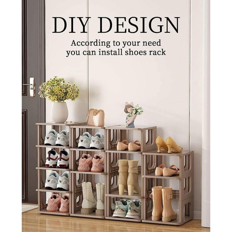 5 Tier Shoe Rack for Closet Durable Shoe Rack Space Saving Narrow Shoe Rack Small Shoe Cabinet for Entry Way Hallway Dormitory Bathroom Boot