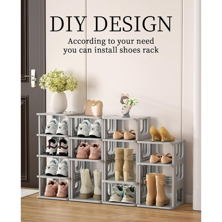 5 Tier Shoe Rack for Closet Durable Shoe Shelf Space Saving Narrow Shoe Storage Stand Small Shoe Cabinet Boots Storage and Organization for Entryway