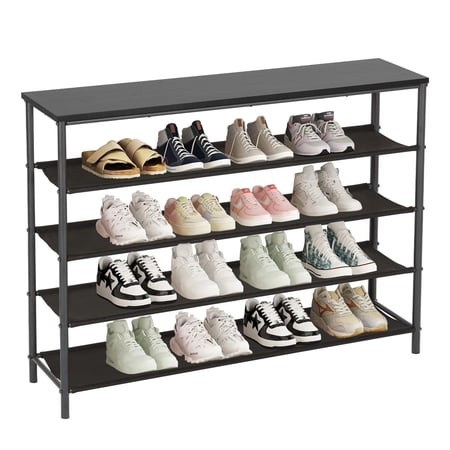 5-Tier Shoe Rack Tall Shoe Organizer Shoe Storage Shelf for Entryway, Closet, Garage, Bedroom,Cloakroom, Black