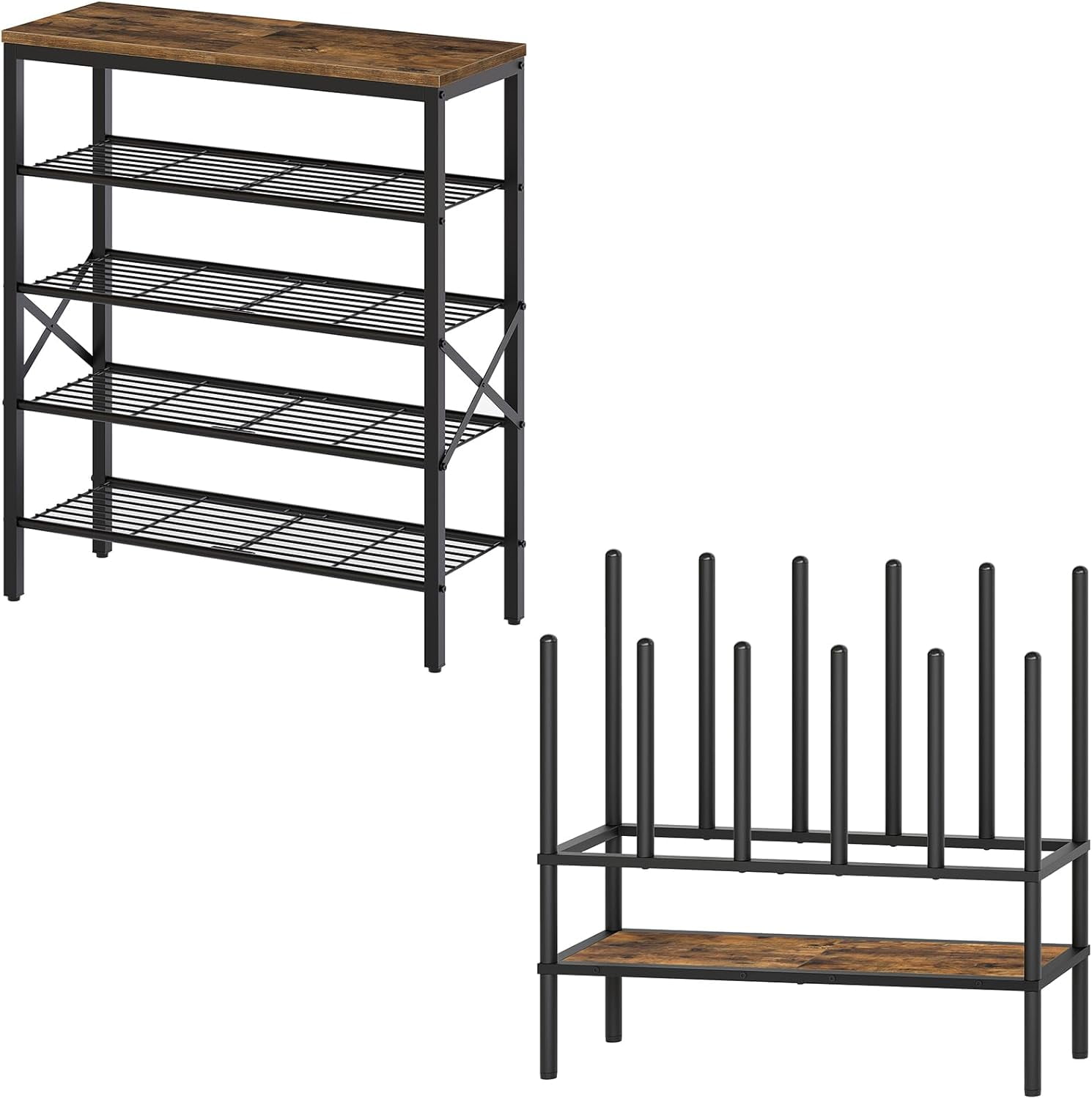5-Tier Shoe Rack and Free Standing Shoe Rack, Tall Boots Rack Organizer ...