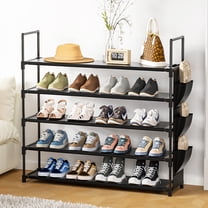 5 Tier Shoe Rack with Side Pocket, Long Shoes Rack Organizer Storage 20-25 Pairs, Shoe Shelf for Closet Entryway Shoe Holder Space Saving