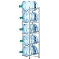 thumbnail image 1 of 5 Tier Silver Water Cooler Jug Rack, 5 Gallon Water Jug Holder Heavy Duty Storage Rack, 1 of 7