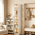 thumbnail image 1 of 5-Tier Slim Narrow Storage Cabinet - Clear Door Organizer for Small Spaces, Bathroom & Closet, 1 of 9