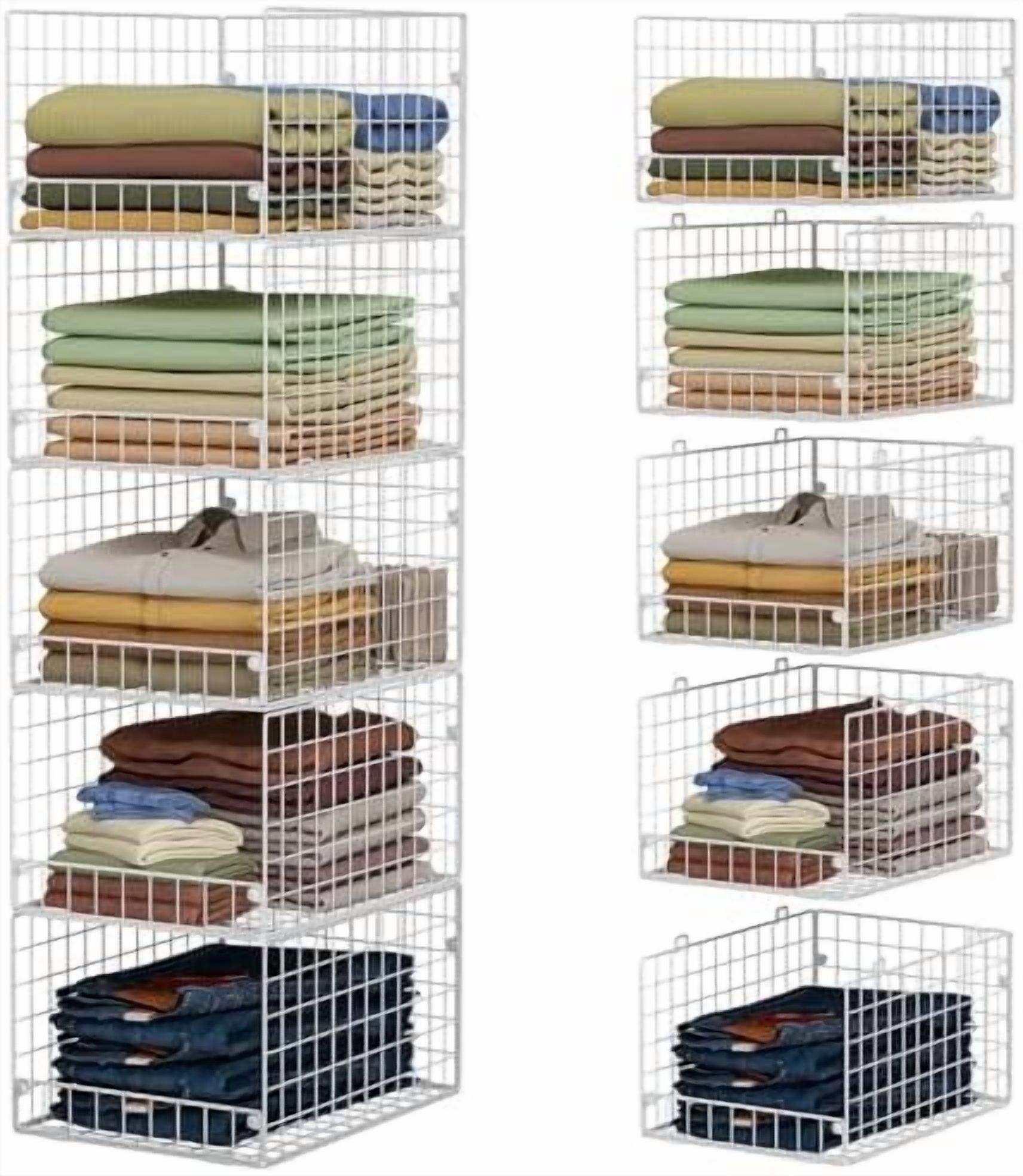 5-Tier Stackable Closet Storage Shelves, Closet Organizers and Storage ...