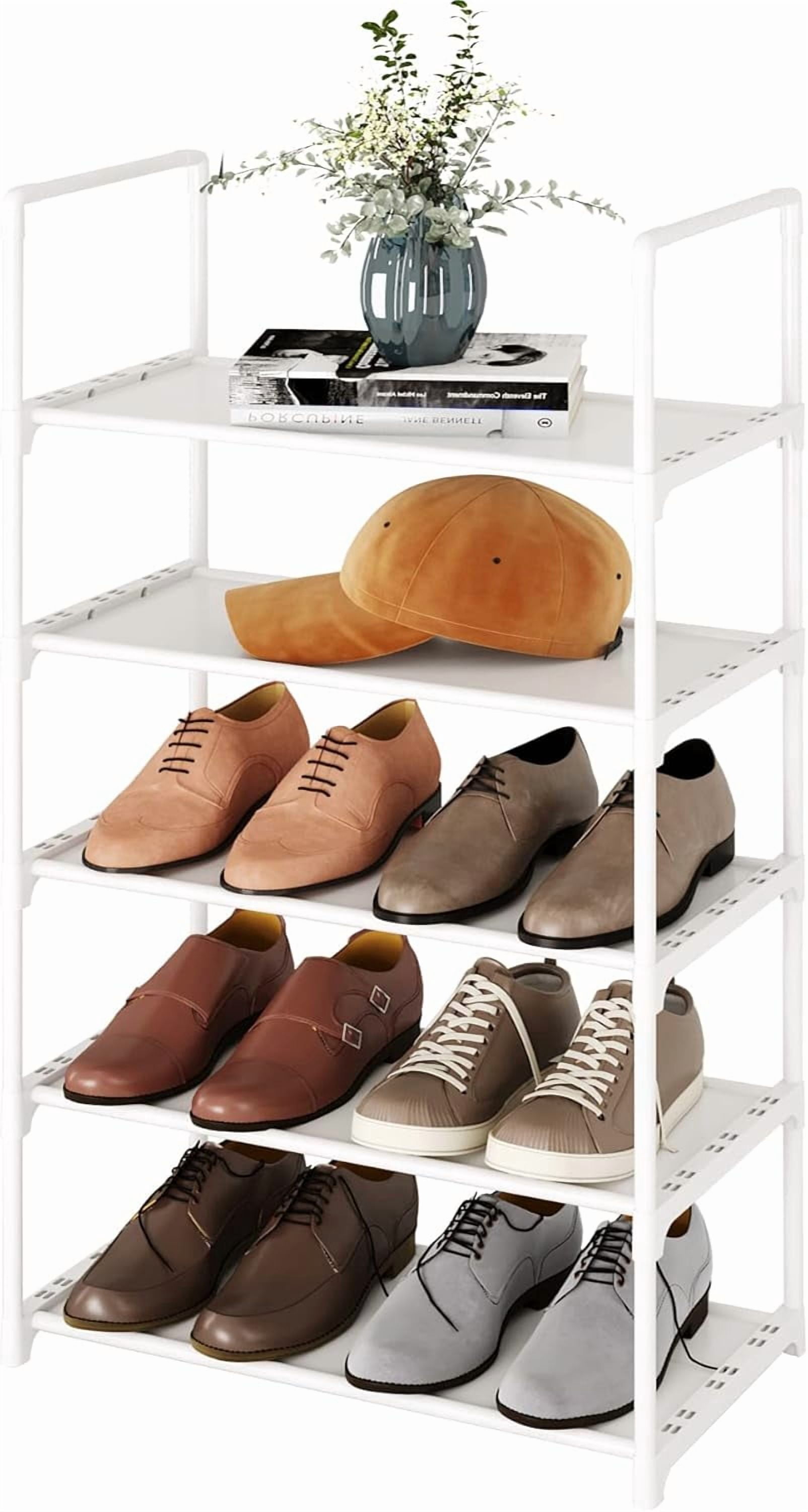 Formula 1 Rack 5-Tier Stackable Shoe Rack, Narrow Shoe Stand for 10-12 Pairs Shoe and ...