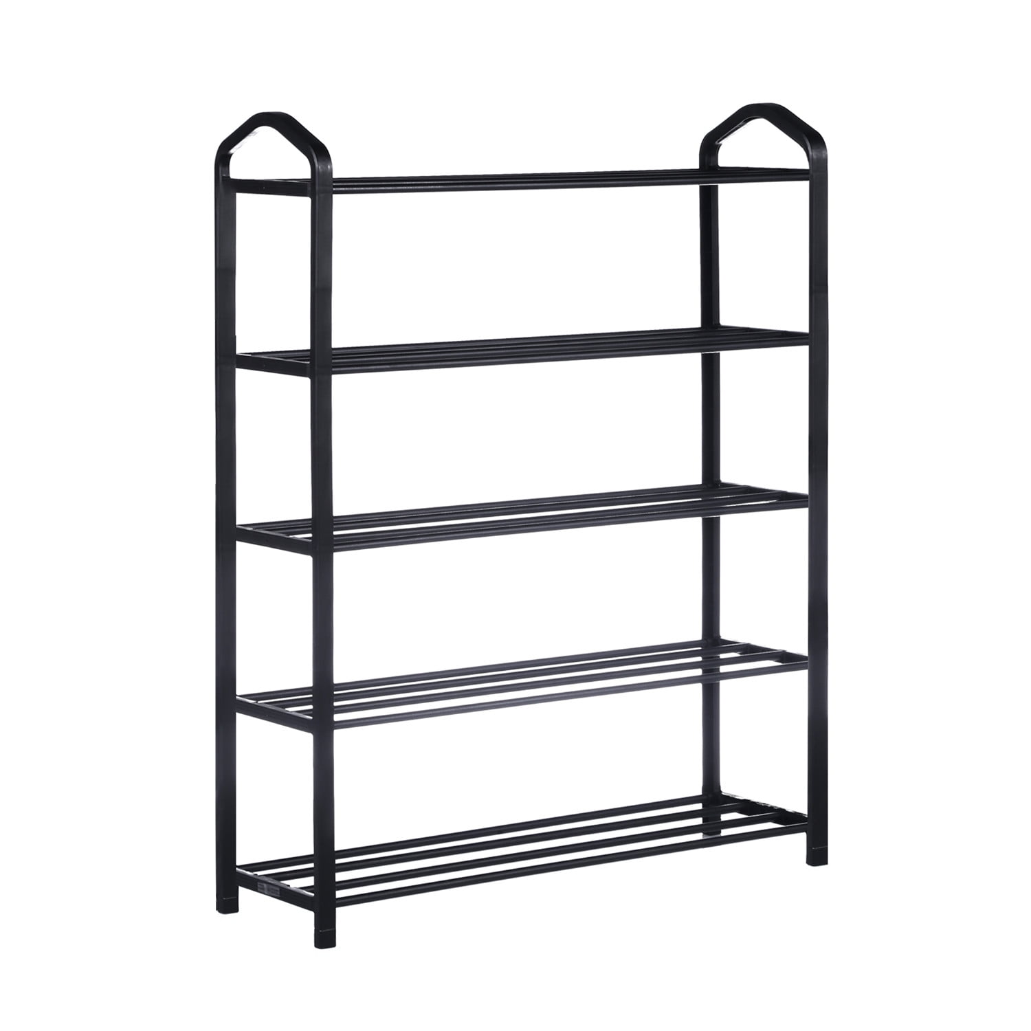 5Tier Stackable Shoe Rack, Sturdy Shoe Shelf Storage with Metal Slats