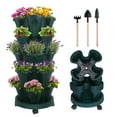 thumbnail image 1 of 5 Tier Stackable Vertical Planter with Rolling Plant for Growing Strawberries, Herbs, Vegetables, Flowers, Indoor/Outdoor Porch Decor, 1 of 9
