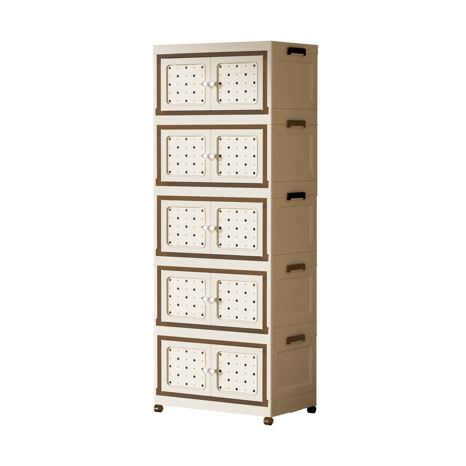 RAZXNAOR 5-Tier Stackable Plastic Storage Boxes, Collapsible Storage ...